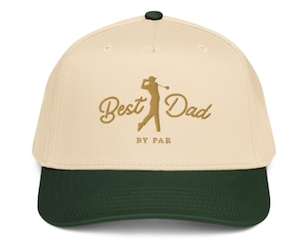 Best Dad By Par Embroidered Two Toned Hat Ball Cap | Father's Day Gift Ideas | Stylish Hats for Dads | Hat for Golfer Dad