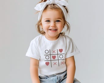 Tic Tac Toe Heart Valentine's T-Shirt for Kids