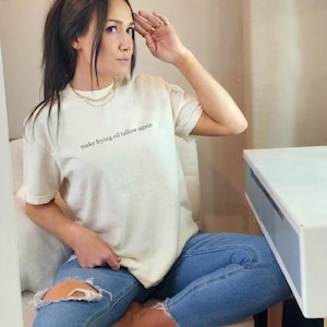 Make Frying Oil Tallow Again Simple Text MAHA T-Shirt | Beef Tallow Lover | Ban Seed Oils | Anti Inflammatory Oils | Fast Food Fries