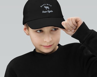 Gorra de béisbol juvenil "Make Milk Raw Again" / Gorra infantil para pequeños granjeros