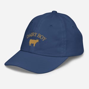 Dairy Boy Youth Baseball Cap | Dairy Boy Hat | Kids Cow Hat | Dairy Lover Hat Fitted for Kids | Small Dairy Farm Hat | Raw Milk Hat for Kids