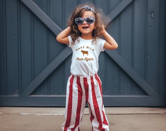 Camiseta para bebé "Make Milk Raw Again" / Camiseta para niño pequeño / Bebé con leche cruda / Pequeño granjero / Vida orgánica / Mamá crujiente / Niño con leche cruda