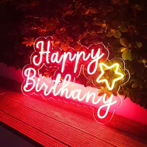 Placa de neon para aniversário | Barra de placas de neon | Placa de neon | Placa personalizada | Placa de neon de LED | Luz de neon | Arte em placa de neon | Luz de neon | Parede de neon