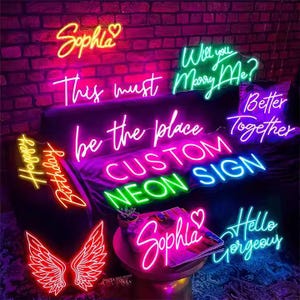 Placa de neon personalizada | Logotipo personalizado | Decoração estética para ambientes | Placa de neon de boas-vindas | Placa de LED personalizada | Placa personalizada | Placa de acrílico | Placas de casamento