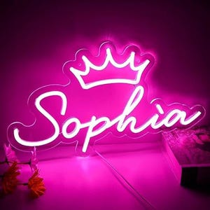Placa de neon com nome personalizado, placa de neon com luz neon personalizada, decoração de quarto, quarto infantil, decoração de casa, presente para crianças, placa de neon LED, arte em neon