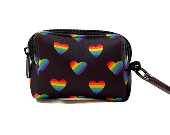 Rainbow Heart Poop Bag Dispenser | Valentine's Day Dog Poop Bag Holder | Dog Walking Accessories | Dog Waste Bag Holder | LGBTQ | Pride