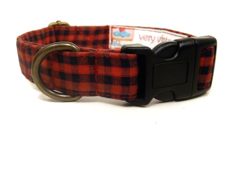 Collar Plaid Collars Lumberjack Collars Dog Collar Cat Collar Christmas Collar Buffalo Plaid Collar Pet Gift Organic Cotton image 2