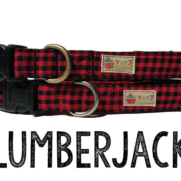 Collar - Plaid Collars | Lumberjack Collars | Dog Collar | Cat Collar | Christmas Collar | Buffalo Plaid Collar | Pet Gift | Organic Cotton