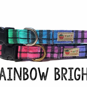 Collar - Colorful Collar | Rainbow Dog Collar | Rainbow Cat Collar | Rainbow Collar | Multi Color Collar | Pet Accessories - Organic Cotton