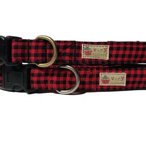 Collar Plaid Collars Lumberjack Collars Dog Collar Cat Collar Christmas Collar Buffalo Plaid Collar Pet Gift Organic Cotton image 3