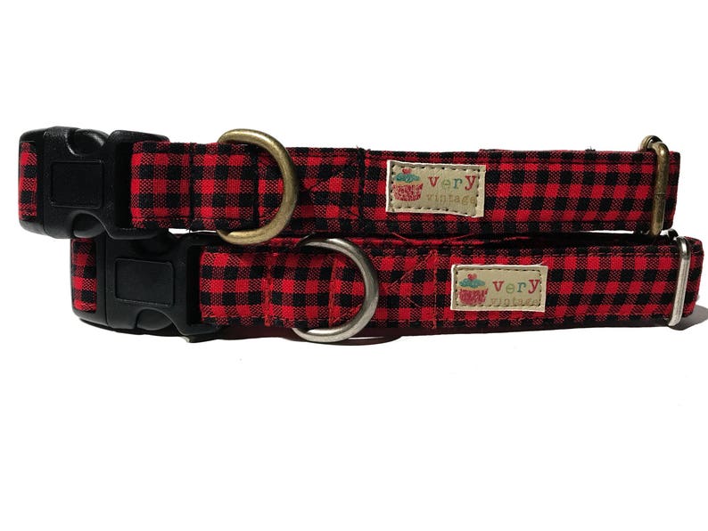 Collar Plaid Collars Lumberjack Collars Dog Collar Cat Collar Christmas Collar Buffalo Plaid Collar Pet Gift Organic Cotton image 3