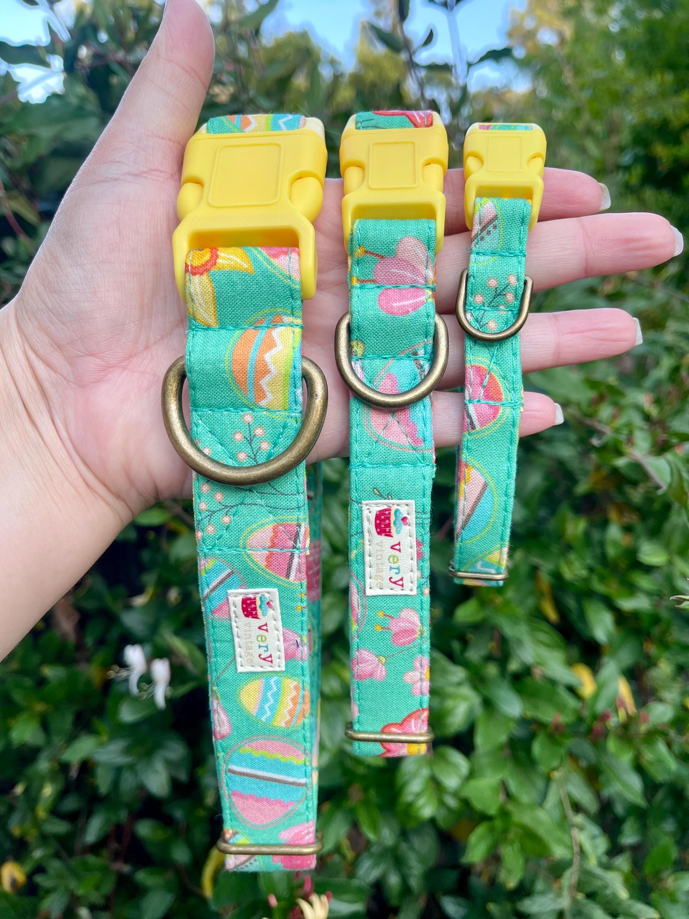 Easter Dog Collar - Organic Cotton Pet With Eggs & Florals | Spring Cat Colorful Accessories Handmade in La