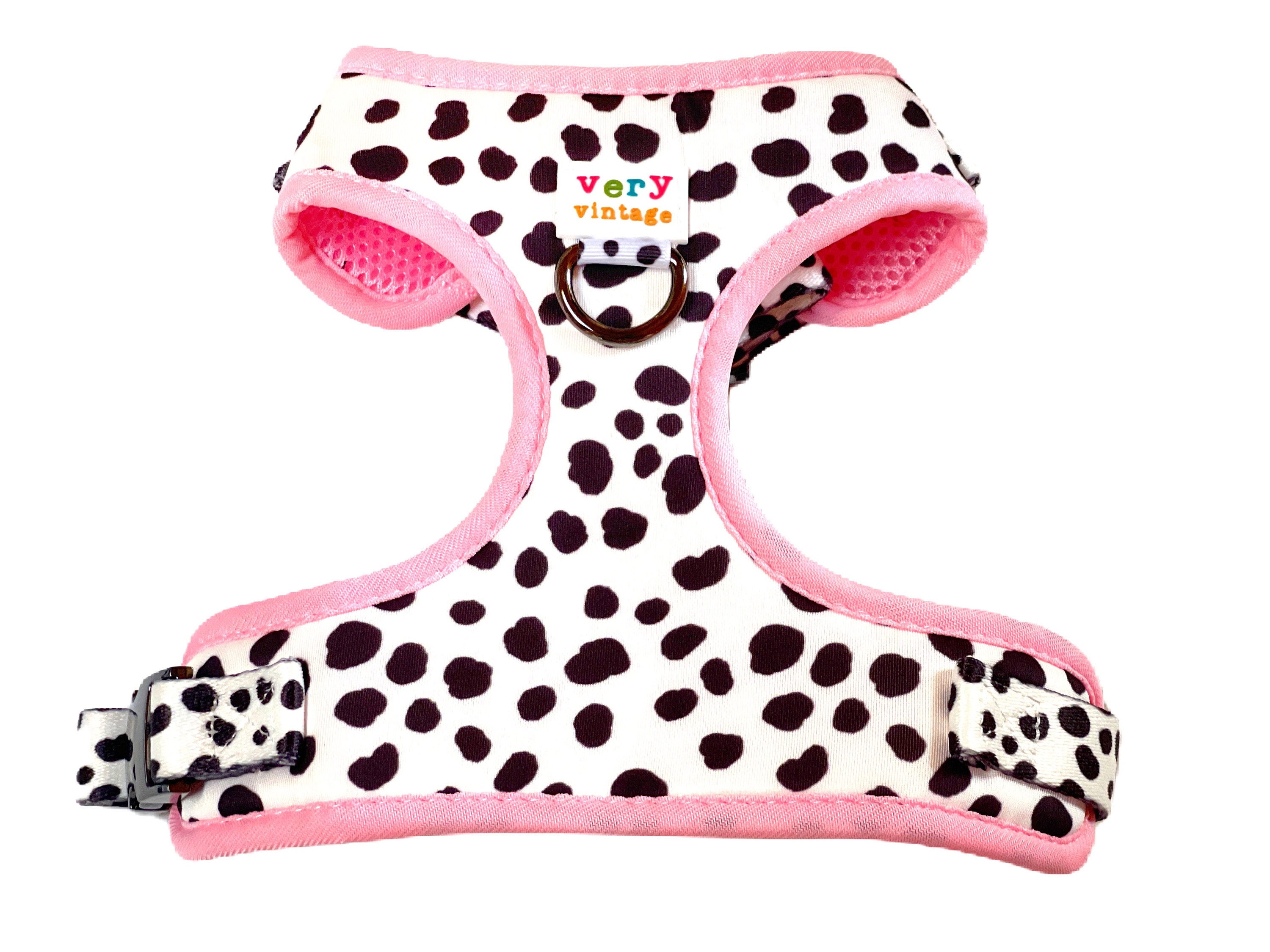 Cow Print No-Pull Dog Harness – Adjustable Step-In Dog Vest – Eco-Friendly with Metal Hardware – Moo Pattern Pet Gear