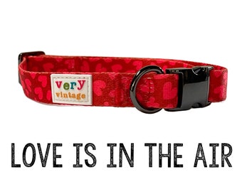 Heart Dog Collar | Valentine's Day Dog Collar | Red Dog Collar | Puppy Dog Collar | Girl Dog Collar | Love Dog Collar | New Puppy Gift