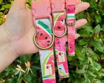 Watermelon Dog Collar | Summer Dog Collar | Cute Cat Collar | Mint Green Collar | Pet Gift | Girl Pet Collar | Made in LA | Organic Cotton
