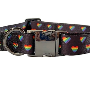 Rainbow Heart Dog Collar Pride Dog Collar LGBTQ Dog Collar Puppy Dog Collar Girl Dog Collar Love Dog Collar New Puppy Gift image 3