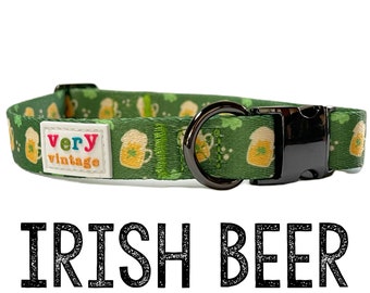 Irish Dog Collar | Beer Dog Collar | Shamrock Dog Collar | Puppy Dog Collar | Green Collar | St Patrick's Day Dog Collar | New Puppy Gift