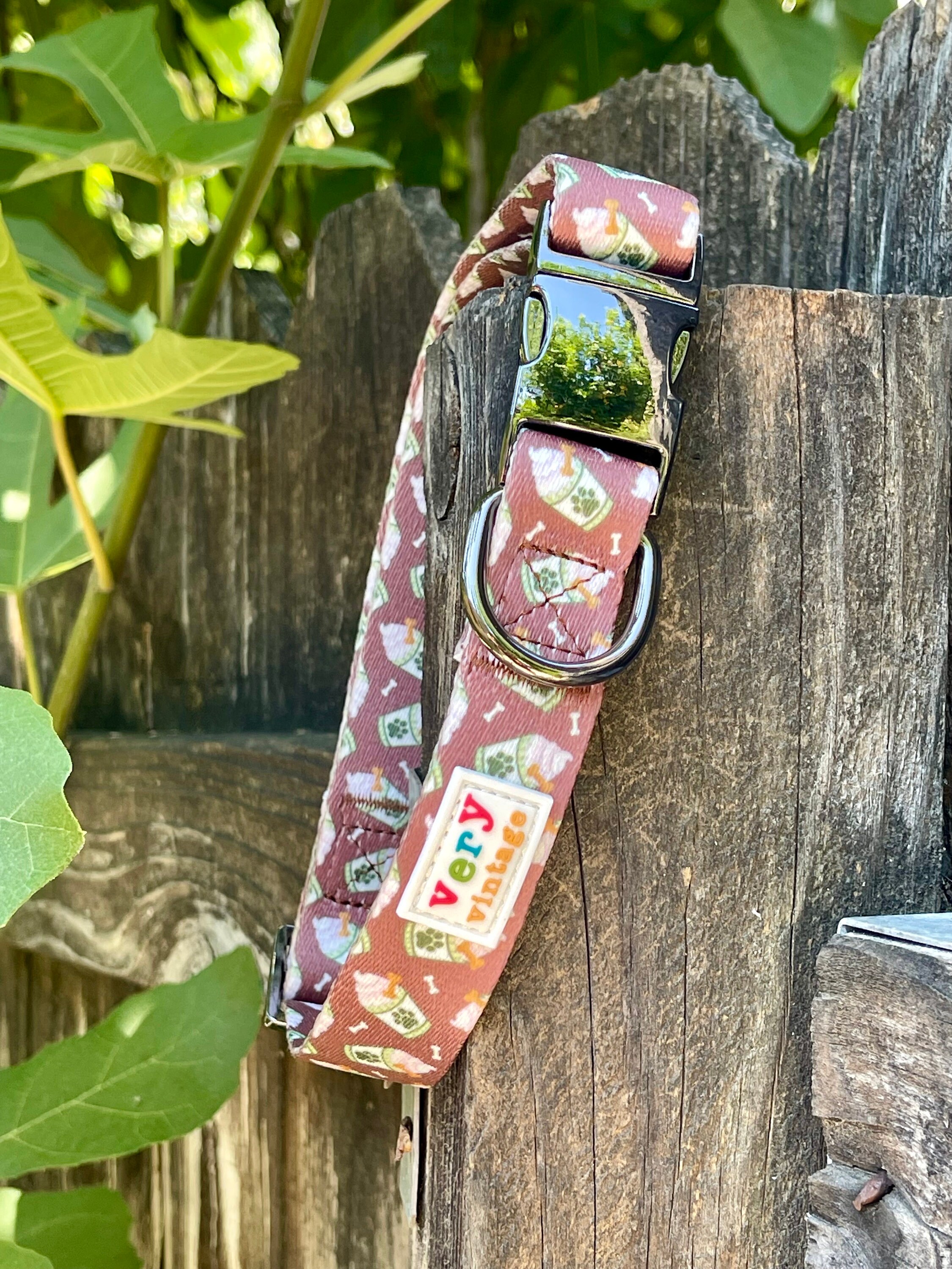 Puppuccino Dog Collar | Boy Dog Collar | Brown Dog Collar | Coffee Dog Collar | New Puppy Gift | Pup Cup Dog Collar | Puppachino