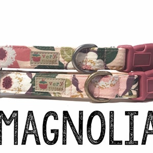 MAGNOLIA Collar - Floral Collar | Pink Flower Collar | Kitten Gift | Cat Gift | Girl Cat Collar | Pet Supplies - Organic Cotton