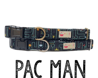 Dog Collar | Pac Man Collar | Video Game Collar | Boy Dog Collar | Dog Collar | Handmade Dog Collar | 8 Bit Dog Collar | Puppy Collar