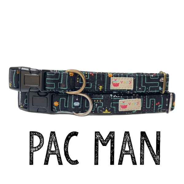 Dog Collar | Pac Man Collar | Video Game Collar | Boy Dog Collar | Dog Collar | Handmade Dog Collar | 8 Bit Dog Collar | Puppy Collar