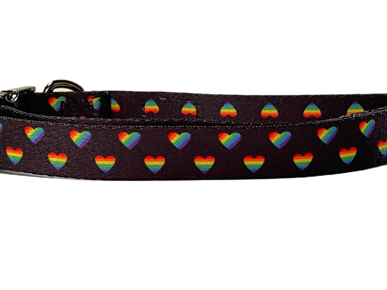 Rainbow Heart Dog Collar Pride Dog Collar LGBTQ Dog Collar Puppy Dog Collar Girl Dog Collar Love Dog Collar New Puppy Gift image 4