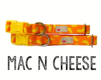 Macaroni and Cheese Dog Collar | Pasta Collar | Orange Collar | Mac n Cheese Dog Collar | Pasta Cat Collar | Puppy Collar | Organic Cotton