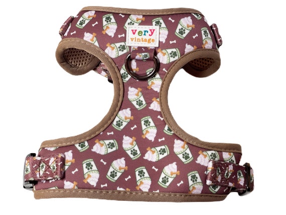 Puppuccino Dog Harness – Coffee Dog Harness – Pup Cup Dog Vest – Recycled Pet Gear – Padded Dog Harness – Small to Large | LAST CHANCE