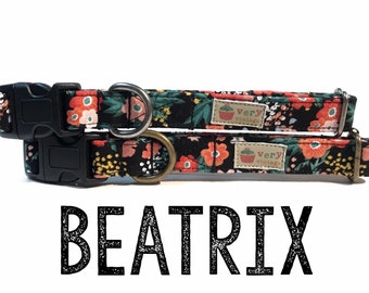 Collar - Floral Dog Collar | Floral Cat Collar | Flowers Pet Collar | Gifts for Cat | Gifts for Dog | Pet Accessories - Organic Cotton