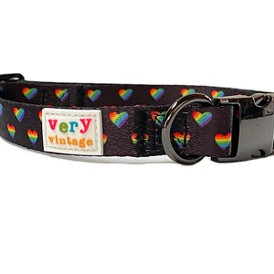 Rainbow Heart Dog Collar Pride Dog Collar LGBTQ Dog Collar Puppy Dog Collar Girl Dog Collar Love Dog Collar New Puppy Gift image 2