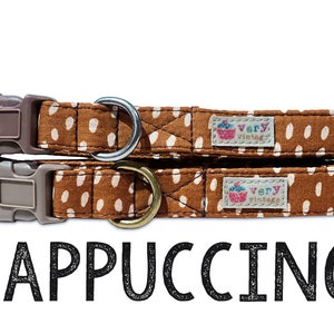 Collar - Polka Dot Collar | Brown Collar | Big Polka Dot Collar | Dog Collar | Cat Collar | Pet Collar Gift | Pet Supplies - Organic Cotton