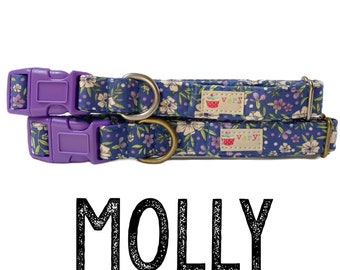 Flowers Collar | Floral Cat Collar | Floral Dog Collar | Colorful Flowers | Dog Collar | Cat Collar | Girl Dog Collar | Purple Flowers