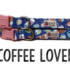 Collar - Iced Coffee Collar | Coffee Lovers Gift | Dog Collar | Cat Collar | Collar Gift for Pet Owner | Pet Supplies - Organic Cotton
