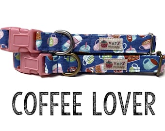 Iced Coffee Collar | Coffee Lovers Gift | Dog Collar | Cat Collar | Collar Gift for Pet Owner | Pet Supplies - Organic Cotton | LAST CHANCE