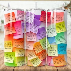 Digital Sarcastic affirmation tumbler Png 20 OZ Sublimation Skinny Tumbler Design  Wrap Design Mental Health Tumbler Daily Affirmations