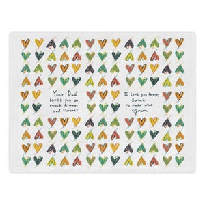Couverture personnalisée pour bébé avec notes manuscrites