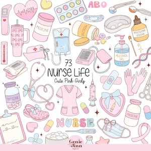 Clipart de vida de enfermera rosa PNG SVG / Clipart médico, PNG de salud mental genial, Vibra positiva, Cosas de enfermera Gráfico de sublimación de vida de enfermera
