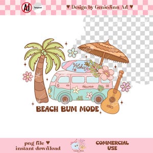 Beach bum png-bestand - zomer Hawaii sublimatie, aloha beach afdrukbaar voor kunst aan de muur en shirt-trendy originele enkele png