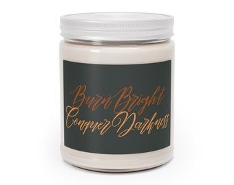 Burn Bright Conquer Darkness Gothic Yellow - Scented Jar Candle 9oz