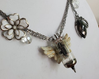 Vacuum Tube Necklace Mixed Media