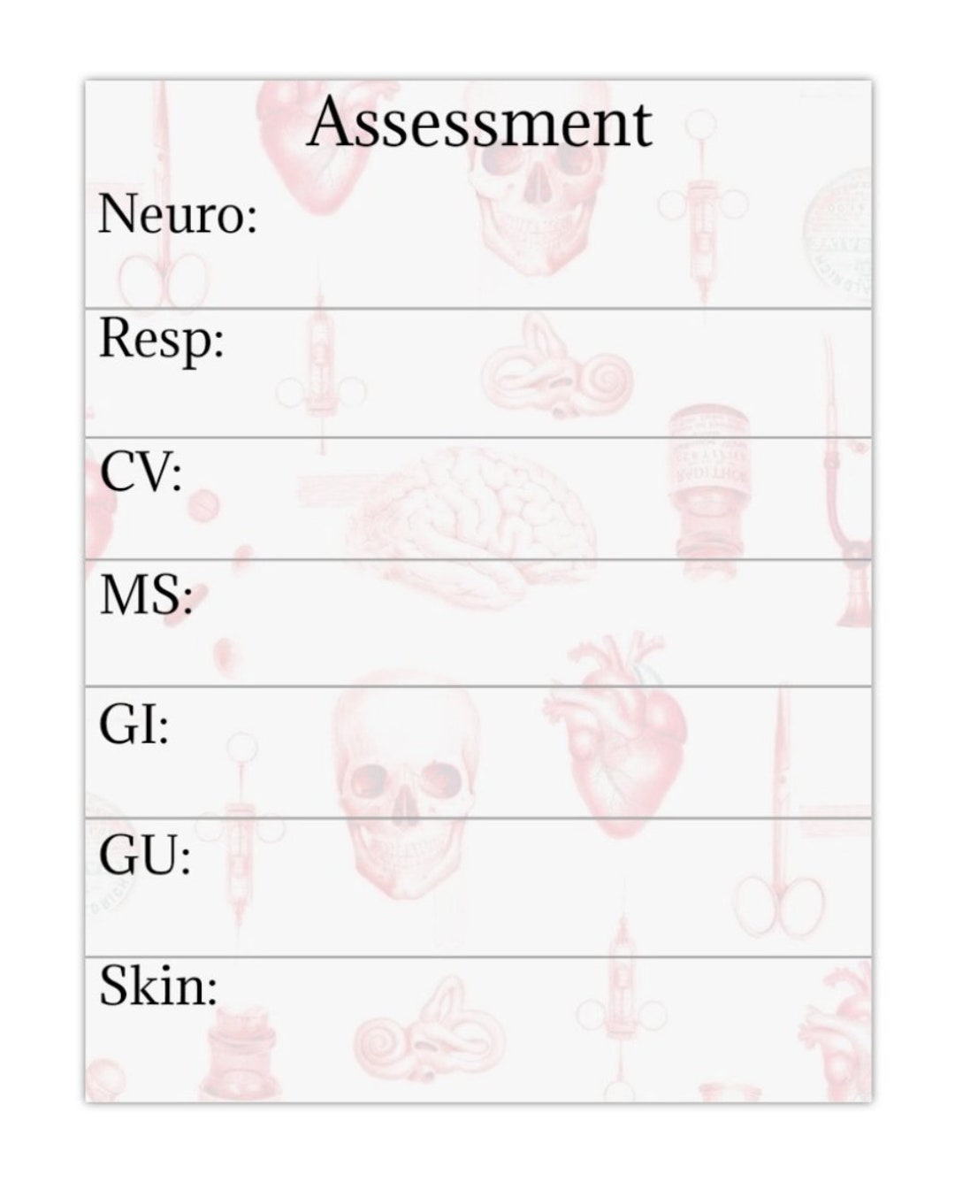Assessment Notepad - Etsy