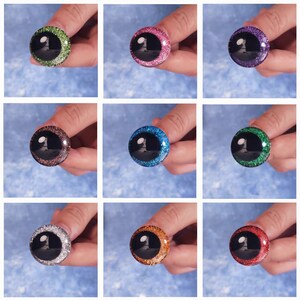 12-30mm Sparkling 3D Safety Eyes - Ideal for Doll Making Crocheting and Amigurumi (2 pcs/1 pair)