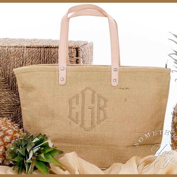 Jute Tote , Natural Burlap totes, Vacation Bags, bridesmaid jute tote, cruise tote, Summer Handbag, OOT Swag, Destash, Embroidery Blanks