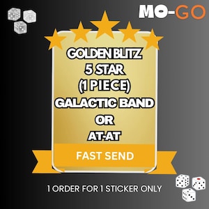 Autocollant Mono Go GOLDEN BLITZ 5 ÉTOILES Mono Go ! Envoi rapide si en ligne (lisez la description !)