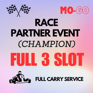 Evento de corrida campeão 3 SLOT Mono-Go Mogo