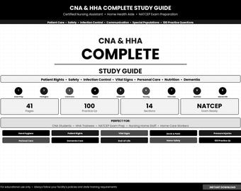 CNA HHA Study Guide | Certified Nursing Assistant Exam Prep, Patient Care Basics