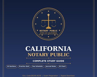 Guia de Estudos para o Exame de Notário Público da Califórnia 2026. Preparação para o Exame de Notário Público da Califórnia.