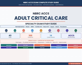 ACCS Adult Critical Care Specialty Exam Study Guide | Respiratory Therapist ICU Prep
