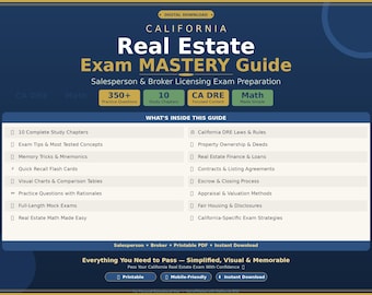 California Real Estate Exam Prep Guide | Salesperson & Broker Practice Questions (PDF)
