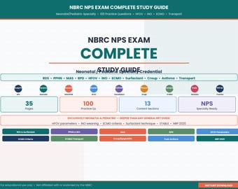 NPS Study Guide: Neonatal Pediatric Respiratory Therapy Exam Prep (Ventilation, ABGs)
